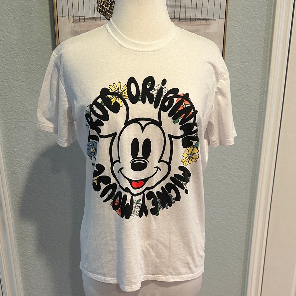 Disney Sz Large White Mickey Mouse Original Tee